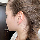 Круглі сережки-конго з алмазною гранню Феєчка ф. 1 см, фото 6