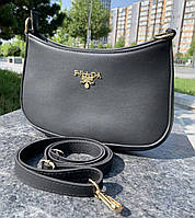 Жіноча міні сумочка клатч під Прада, якісна чорна сумка маленька Prada Im_799