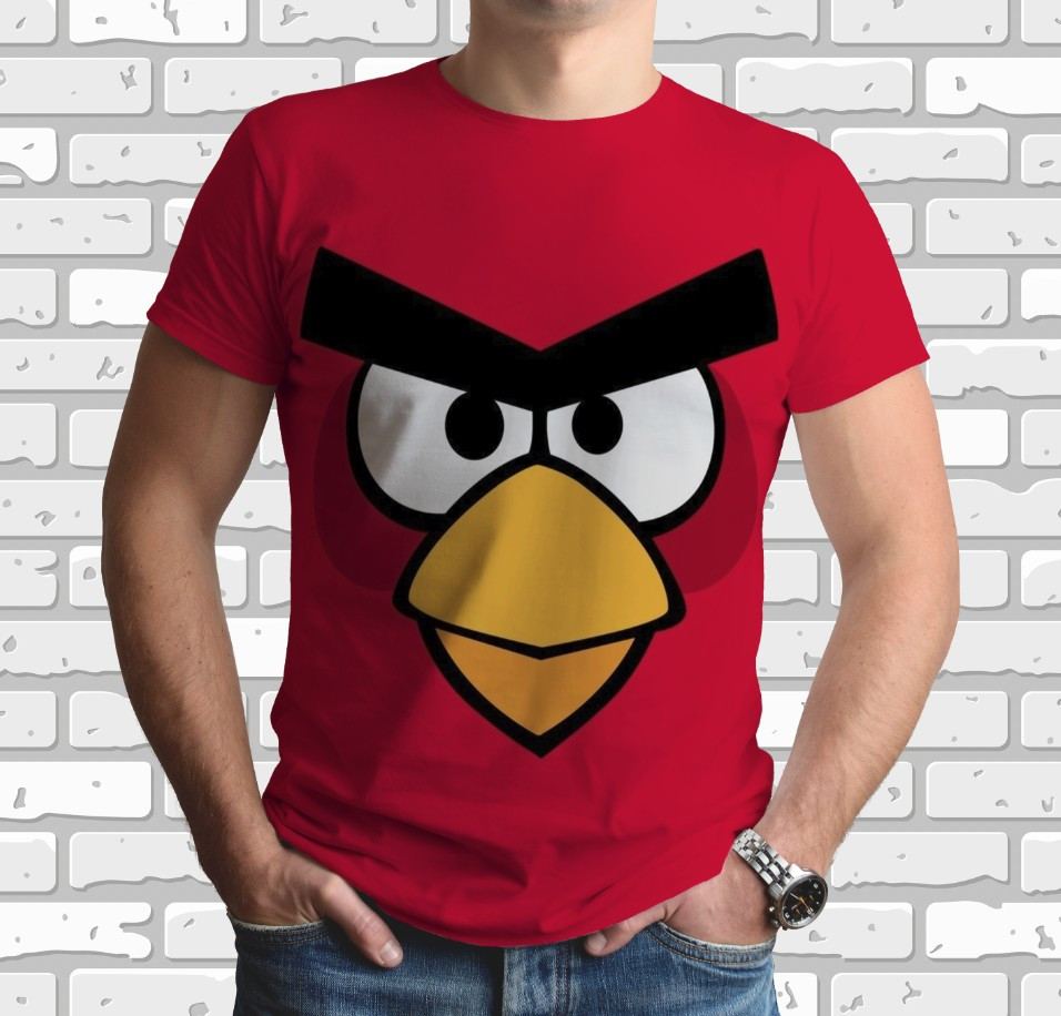 Футболка з принтом 3D на тему Angry Birds Енгрі Бердс Red