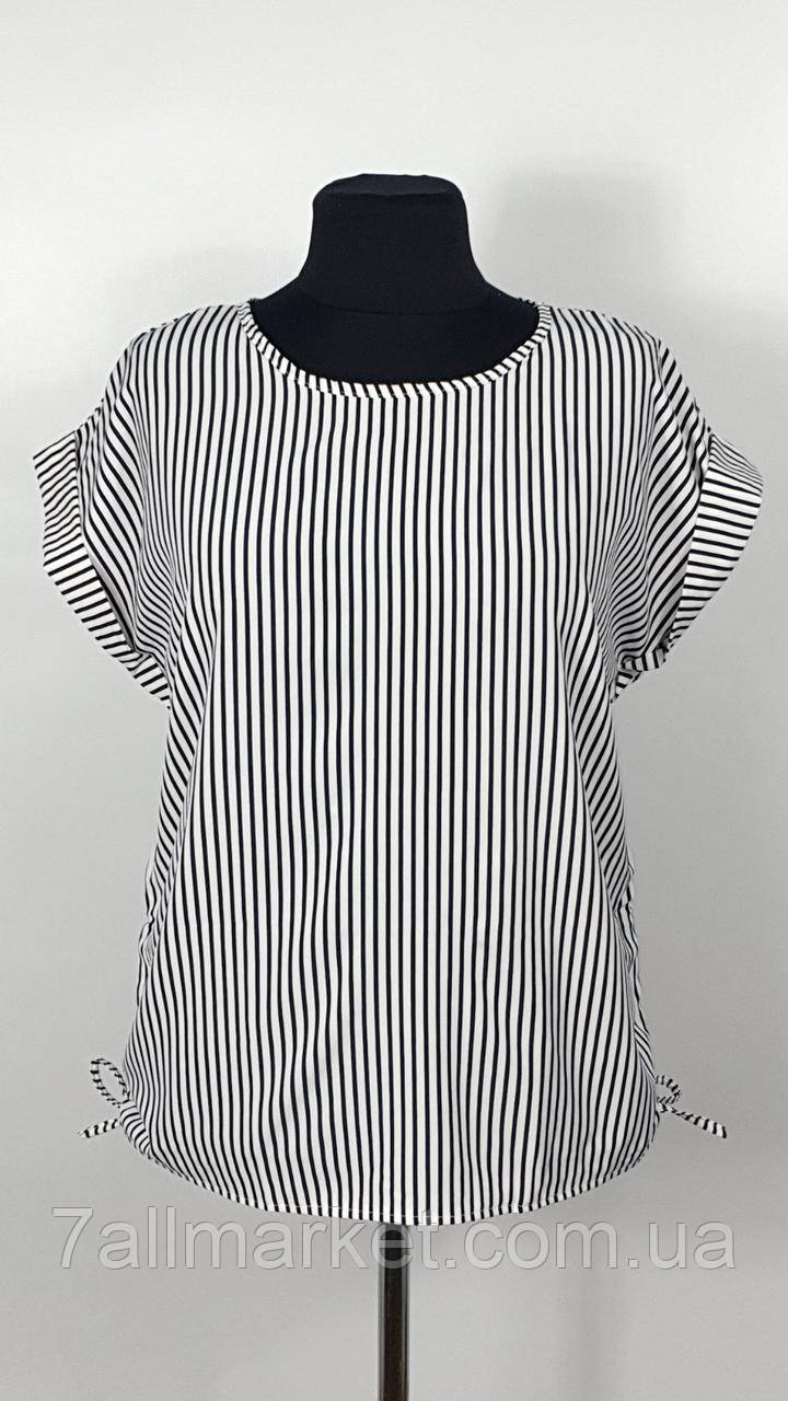 Блузка жіноча стильна із зав'язкою по бокам розмір 50-60 "ILEANA" купити недорого від прямого постачальника