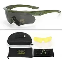 Тактические очки защитные поляризационные с 3 сменными линзами Солнцезащитные очки с поляризацией