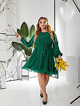 Весняне стильне шифон плаття міді з довгими рукавами розміри батал, фото 5