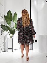 Весняне стильне шифон плаття міді з довгими рукавами розміри батал, фото 4