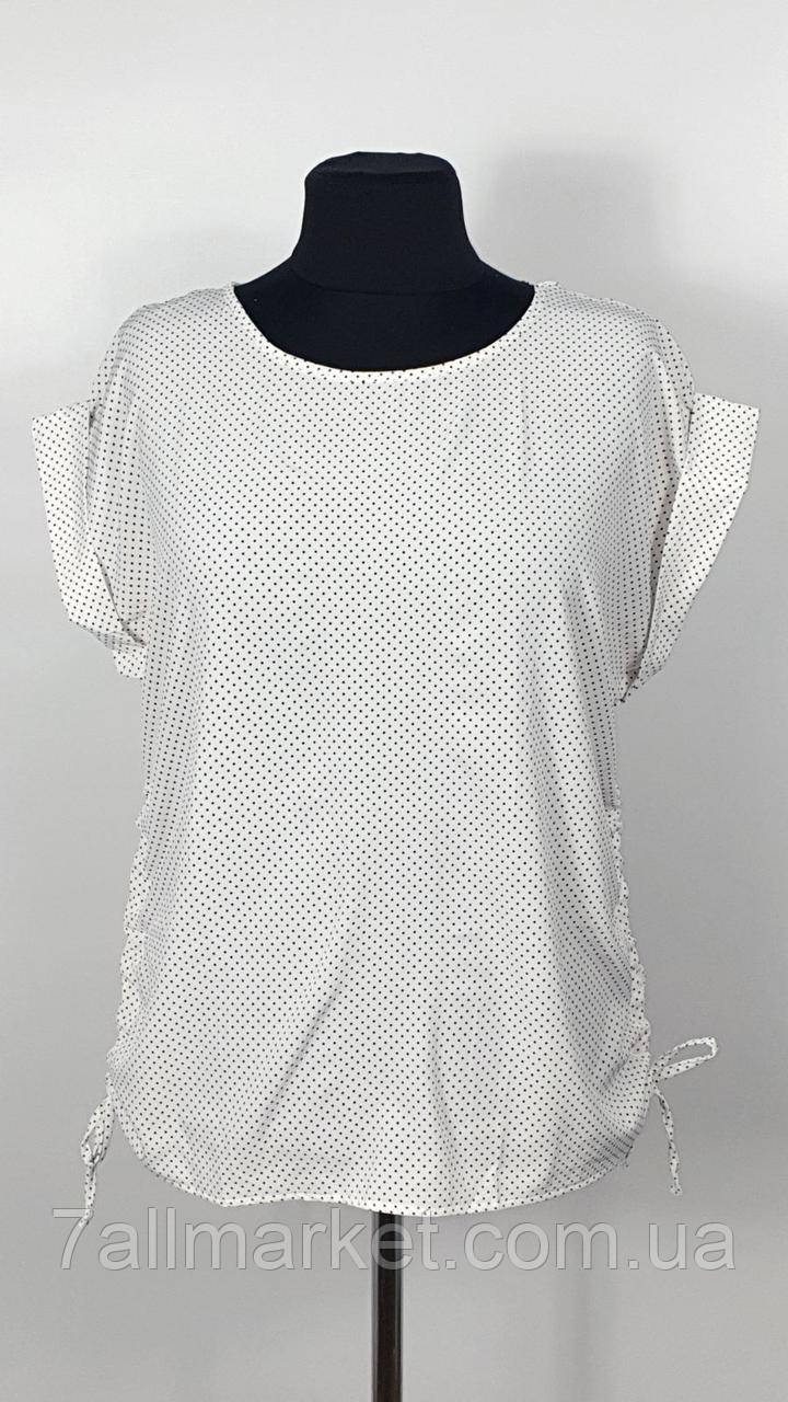 Блузка жіноча стильна із зав'язкою по бокам розмір 50-60 "ILEANA" купити недорого від прямого постачальника