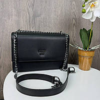 Якісна жіноча міні сумочка клатч на ланцюжку стиль Guess чорна сумка на плече Im_899
