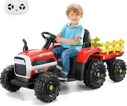 Дитячий електромобіль трактор з причепом John Deere M 5733EBLR-3 (USB, мотори 2x30W, акум.12V10AH), фото 3