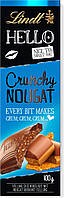 Шоколадка с нугой и орешками Lindt Hello Crunchy Nougat 100г. Германия