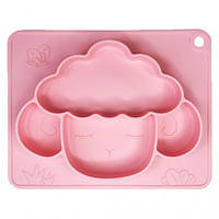 Силіконова тарілка-килимок "Баранчик", рожевий