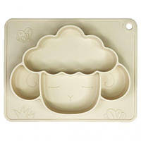 Силіконова тарілка-килимок "Баранчик", кремовий