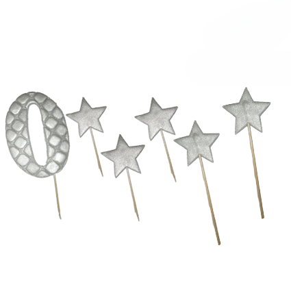 Кондитрська прикраса "ЦИФРА ПРЕМІУМ 0" (срібло), фото 1