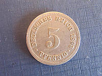 Монета 5 пфеннигов Германия империя 1893 А