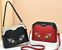 Женская мини сумочка клатч с вышивкой, маленькая смука на плечо с цветочками Im_850
