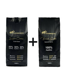 Зернова кава Adamaris Super Crema + Brazil Santos