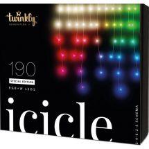 Гірлянда-бахрома Twinkly Smart LED Icicle RGBW 190 BT+WiFi Gen II IP44 кабель прозрачный (TWI190SPP-TEU)