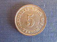 Монета 5 пфеннигов Германия империя 1915 G