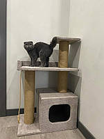Когтеточка комплекс с домиком  и лежанкой для кота 85*55*35 см Моко