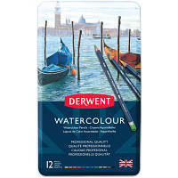 Олівці кольорові Derwent WatercolourWatercolour акварельні, 12 кв. в метал. коробці акварельні, 12 кв. у