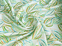 Вискоза нейлон рисунок яркая листва, салатовый
