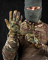 Перчатки тактические штурмовые escalibur мультикам койот, мужские прочные защитные перчатки с сенсорным зсу