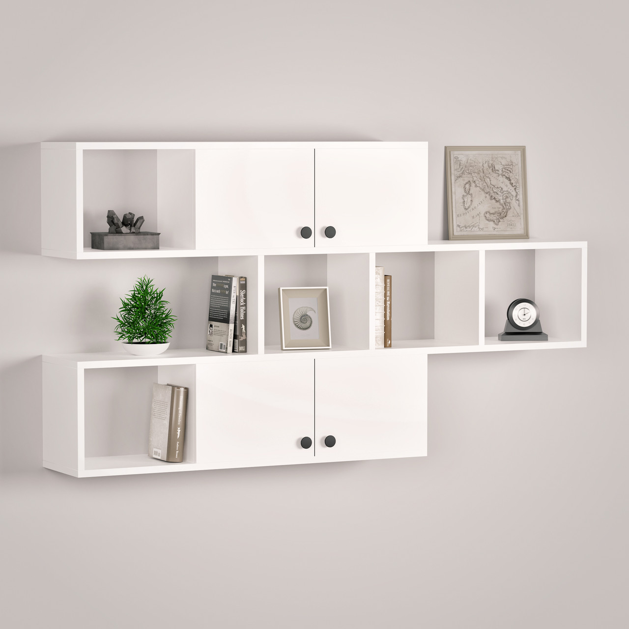 Навісна полиця настінна 754х1350х220 мм Білий, фото 1