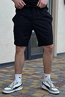 Спортивные черные мужские шорты однотонные летние , Базовые трикотажные шорты черного цвета для мужчин