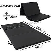 Спортивний мат 180х90х4 см гімнастичний Exercise Mat складний для тренування,  йоги, фітнеса, розтяжки