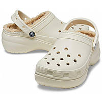 Клоги жіночі утеплені Crocs Classic Platform Lined Bone 37 розмір М5-W7