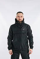 Чоловіча осінньо-весняна куртка-анорак Nike у чорному кольорі