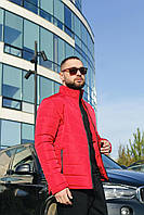 Мужская красная куртка для осени и весны, демисезонная