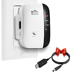 Підсилювач сигналу WI-FI LV-WR31-36 + Подарунок USB DC кабель для роутера 5-12В / Репітер для роутера в розетку