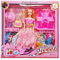 Детская кукла с нарядами "Queen Sweet" 313K44(PInk) с аксессуарами Salex Дитяча лялька з нарядами "Queen
