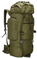 Большой тактический, армейский рюкзак с дождевиком 65L Combat хаки Salex Великий тактичний, армійський рюкзак