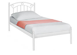 Ліжко односпальне металеве з основою Монро Метал-Дизайн Білий оксамит