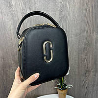 Стильна сумка каркасна стиль Marc Jacobs міні сумка овальна для дівчини чорна Salex