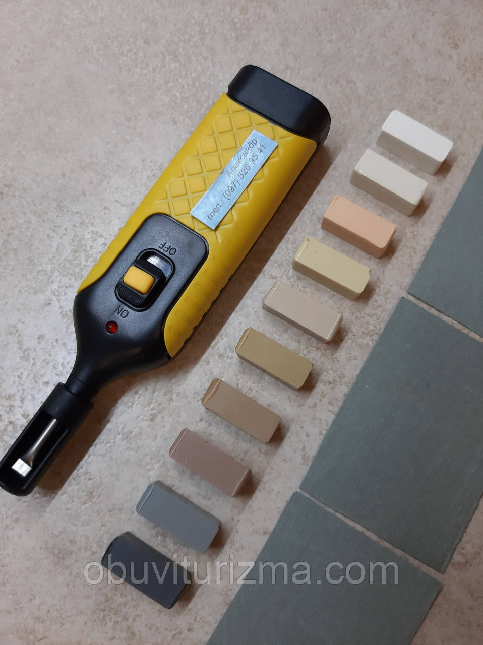 Набір із воскоплавом для ремонту сколів на плитці меблів, ламінаті, NEARBY №22, фото 1