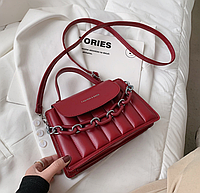 Модна маленька жіноча сумочка клатч з ланцюжком червона міні сумка на плече Salex