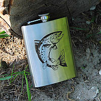 Фляга с гравировкой для алкоголя - рыба Salex Фляга з гравіюванням для алкоголю - риба