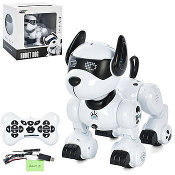 Собака робот Тоббі (25см, їздить, музика, світло, акум, програм, USB-зарядне, в коробці) K27