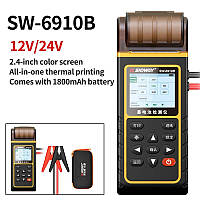 Тестор АКБ SNDWAY SW-6910B 12V 24V анализатор автомобильных аккумуляторов с принтером Код/Артикул 13