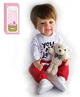 Кукла резиновая AD 2801-26 57см, съемная одежда, обувь, мягкая игрушка, памперс, бутылочка, пустышка, в