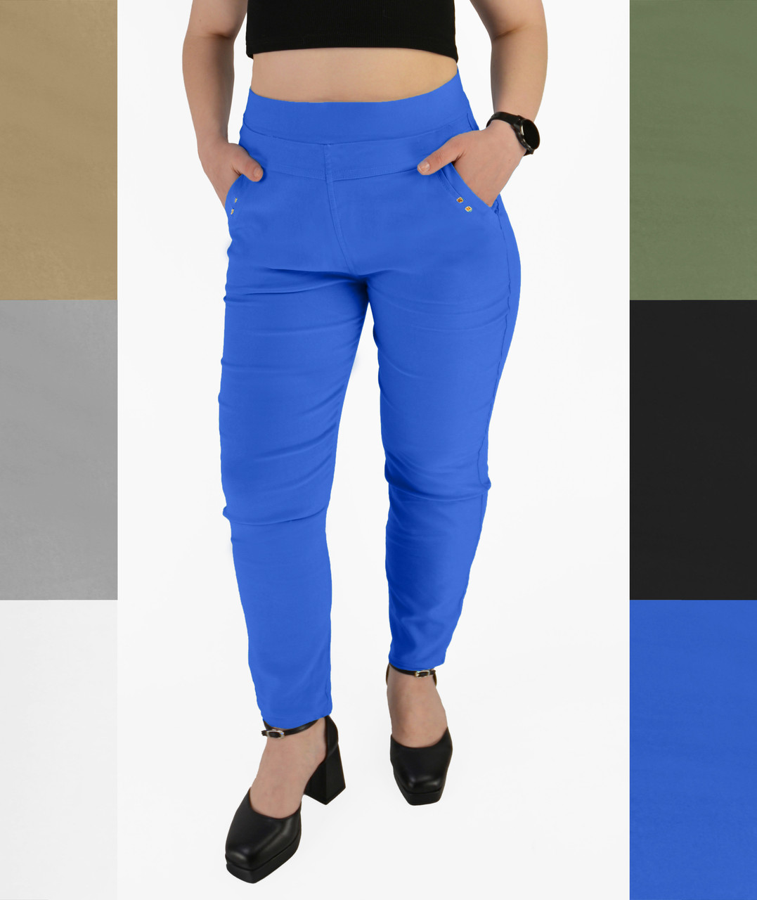 Штани жіночі яскраві в дуже великих розмірах 4XL — 8XL (Польща) — бавовна