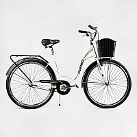 Велосипед городской Corso «FORTUNA» 28 FR-8647 односкоростной, стальная рама 20 , корзина, багажник