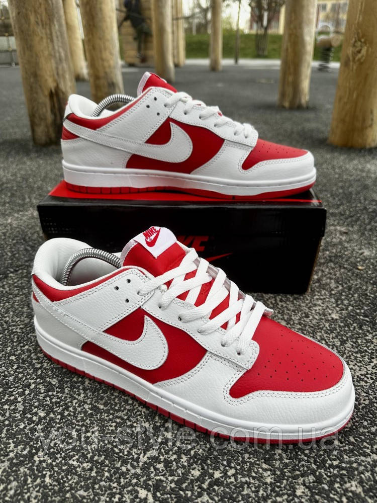 Кросівки Nike SB Dunk (white & red), фото 1
