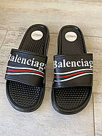 Шлепки Balenciaga Slide Sandal Logo Black