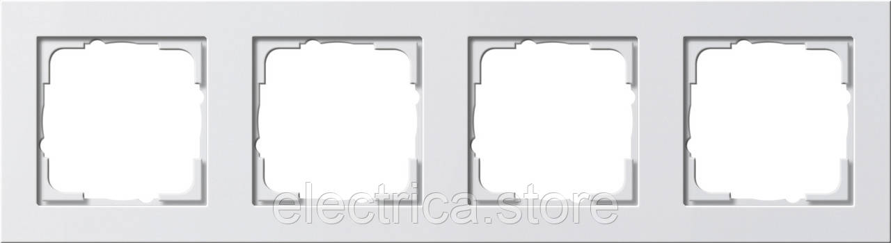 Рамка 4-місна Gira E2 матовий білий 021422, фото 1