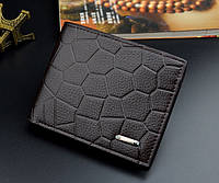 Мужской кошелек портмоне классический экокожа Темно-коричневый Salex Чоловічий гаманець портмоне класичний