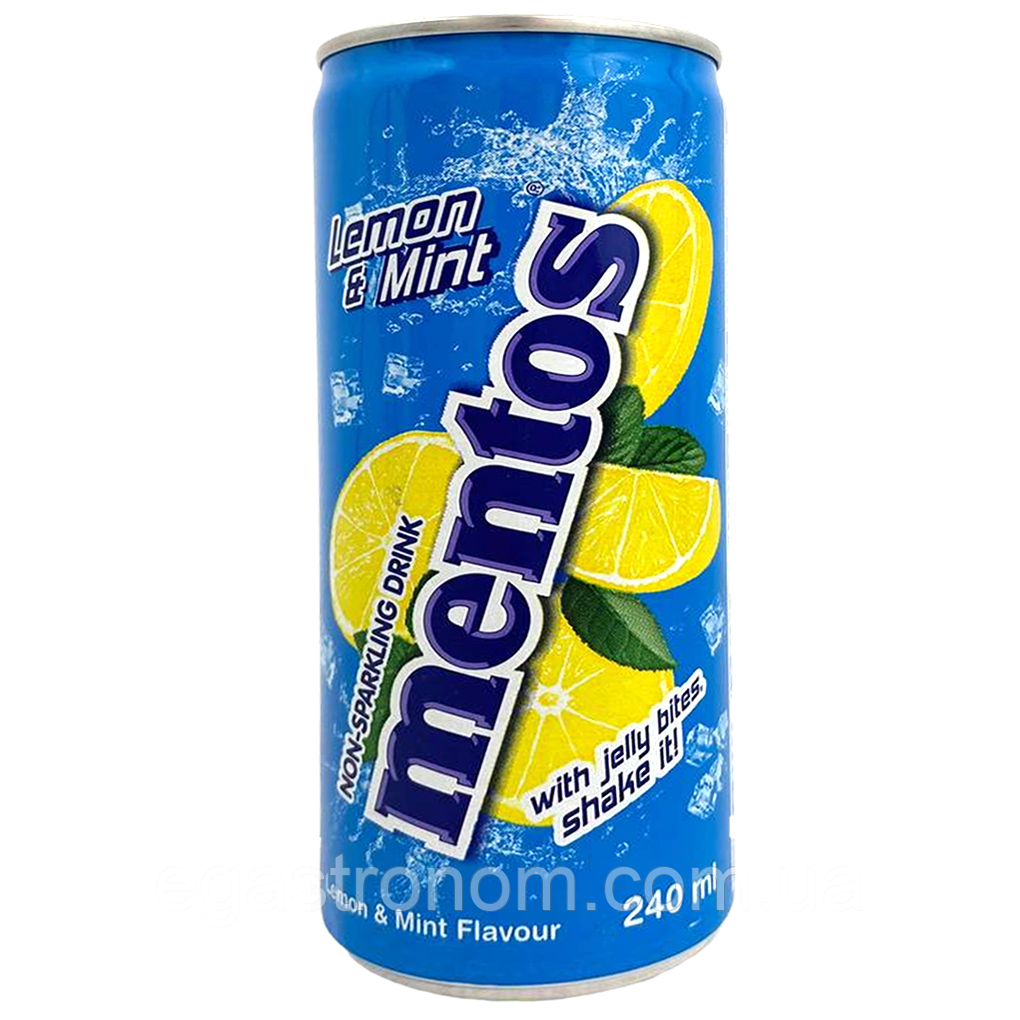 Напій газований лимон та м'ята Ментос Mentos lemon mint 240ml 24шт/ящ (Код: 00-00016382)