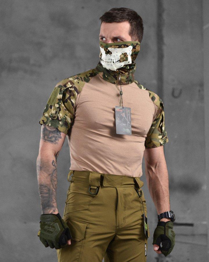 Літня армійська сорочка мультикам кофта для ЗСУ, Тактичний убакс з коротким рукавом multicam