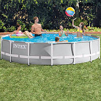 Каркасний басейн для дому з драбинкою Intex 457x107 см Вуличні басейни для дачі (Каркасні басейни) Басейни