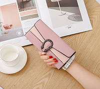 Женский кошелек клатч с подковой экокожей портмоне для девочек Подкова Розовый Salex Жіночий гаманець клатч із
